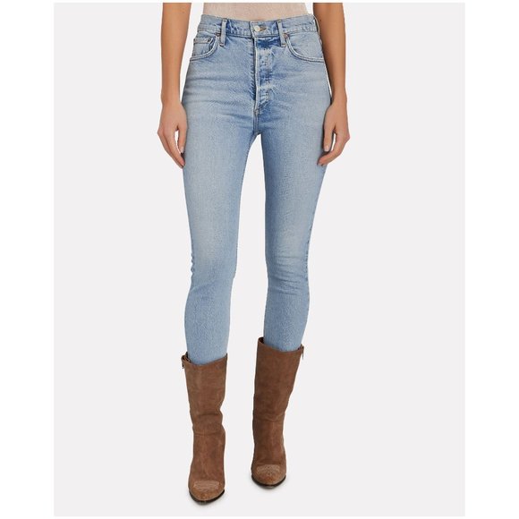 AGOLDE Nico High-Rise Slim Fit Jeans Cliffside sz 26 Women's Stretch Denim - Picture 13 of 16